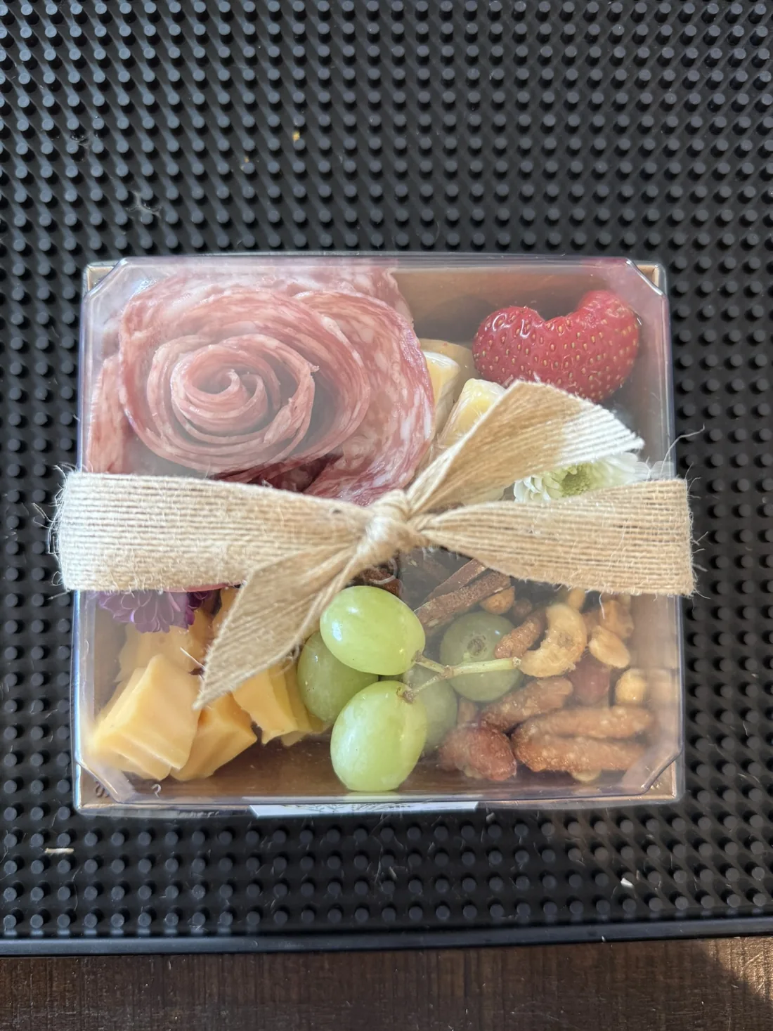 Charcuterie box with a bow
