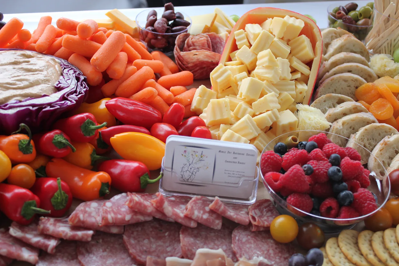 Close up of a grazing table