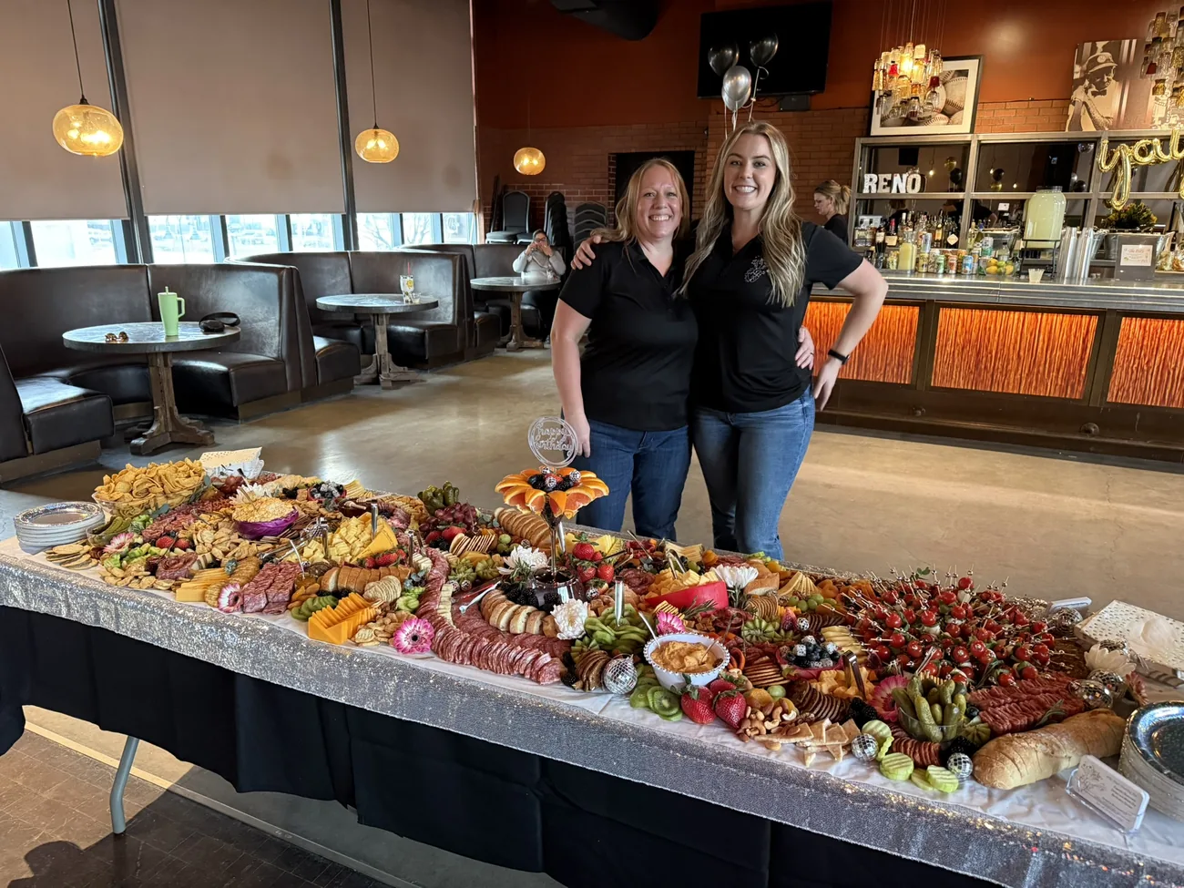 Marie with a finished grazing table